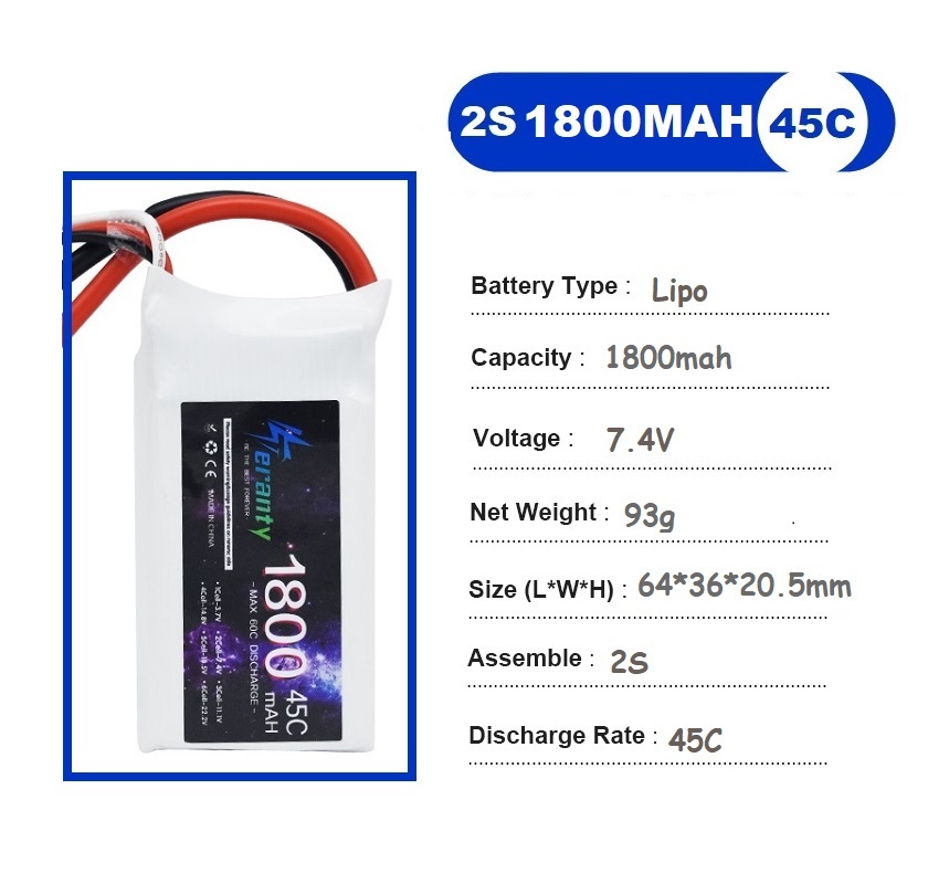 2PCS 7.4V Lipo 2S Battery 1500 - Rc Hobby Drone recensie en prijs